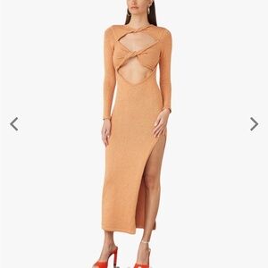 NWT Atoir Orange Long Sleeve Cut-Out Dress size S retails $325 (E)